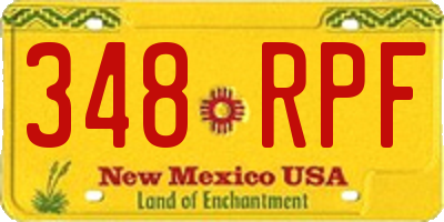 NM license plate 348RPF