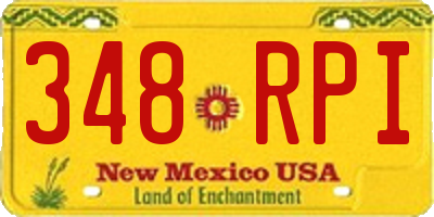 NM license plate 348RPI