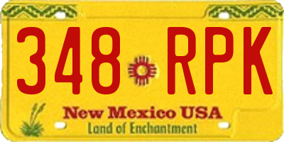 NM license plate 348RPK