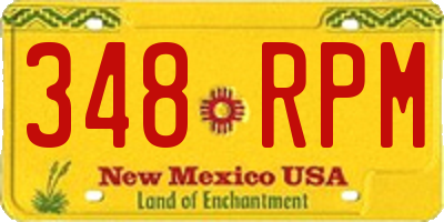 NM license plate 348RPM