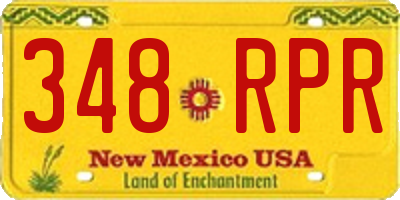 NM license plate 348RPR