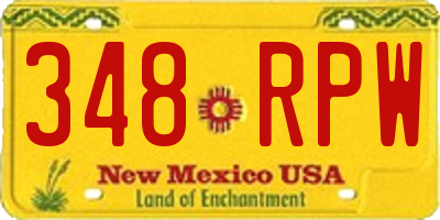 NM license plate 348RPW