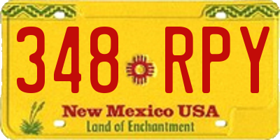 NM license plate 348RPY