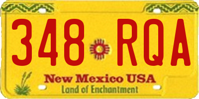 NM license plate 348RQA
