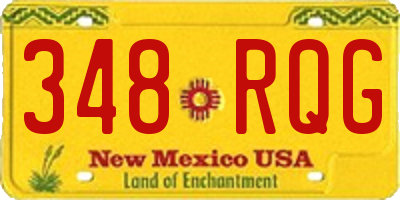 NM license plate 348RQG