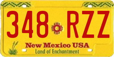 NM license plate 348RZZ