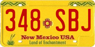 NM license plate 348SBJ