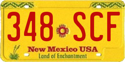NM license plate 348SCF