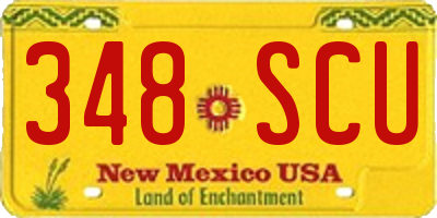 NM license plate 348SCU