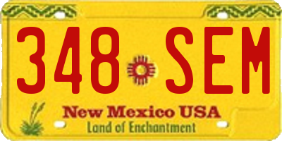 NM license plate 348SEM
