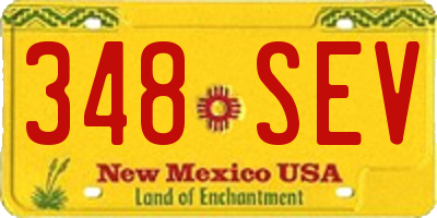 NM license plate 348SEV
