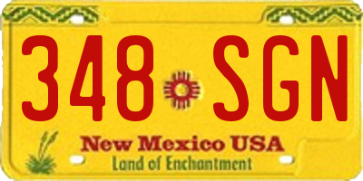 NM license plate 348SGN