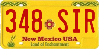 NM license plate 348SIR