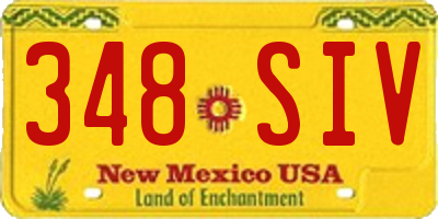 NM license plate 348SIV