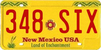 NM license plate 348SIX