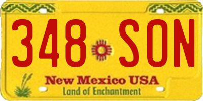 NM license plate 348SON