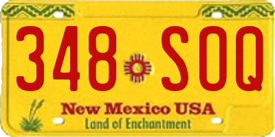 NM license plate 348SOQ