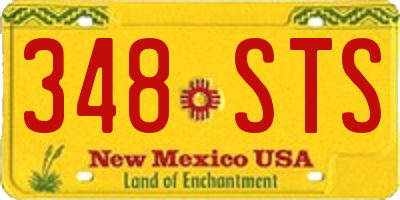 NM license plate 348STS