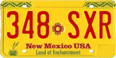 NM license plate 348SXR