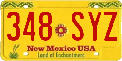 NM license plate 348SYZ