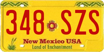 NM license plate 348SZS