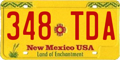 NM license plate 348TDA