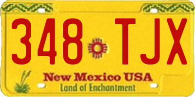 NM license plate 348TJX