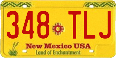 NM license plate 348TLJ