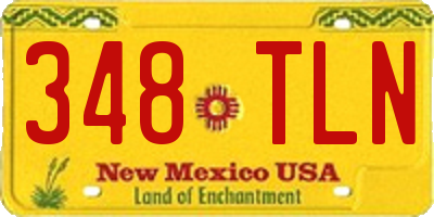 NM license plate 348TLN