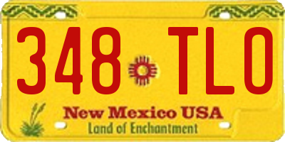 NM license plate 348TLO