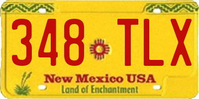 NM license plate 348TLX