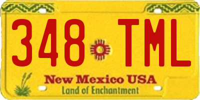 NM license plate 348TML