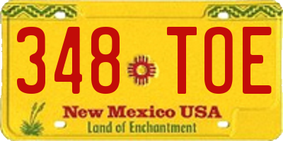 NM license plate 348TOE