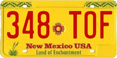 NM license plate 348TOF