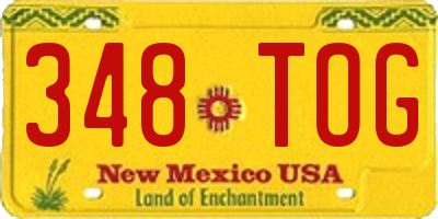 NM license plate 348TOG