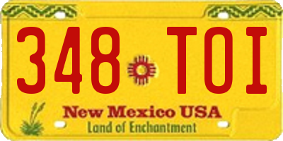 NM license plate 348TOI