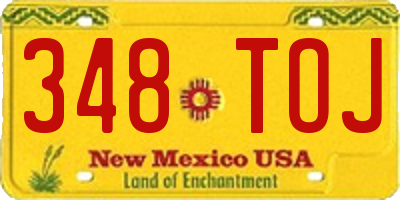 NM license plate 348TOJ