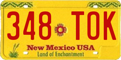 NM license plate 348TOK