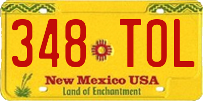 NM license plate 348TOL
