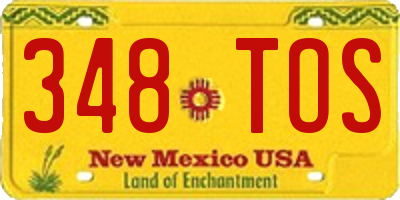 NM license plate 348TOS