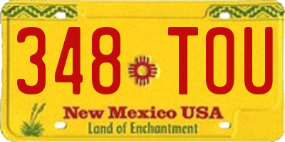 NM license plate 348TOU