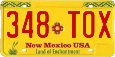 NM license plate 348TOX