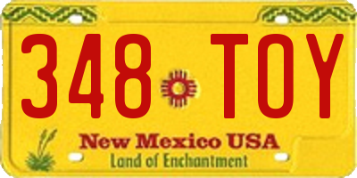 NM license plate 348TOY