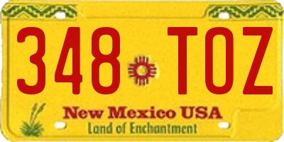 NM license plate 348TOZ