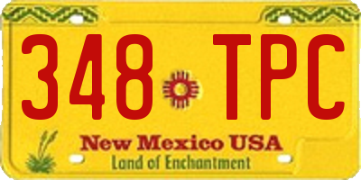 NM license plate 348TPC