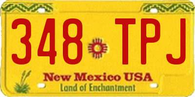 NM license plate 348TPJ