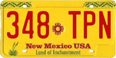 NM license plate 348TPN