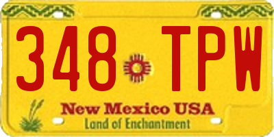 NM license plate 348TPW