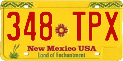 NM license plate 348TPX