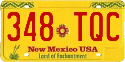 NM license plate 348TQC